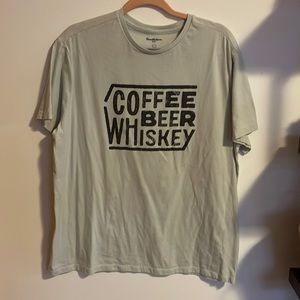 Coffee Beer Whiskey Shirt. XL. Blue. Worn once.